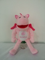 30cm Education Hand Puppets Pink Dragon Toy for kids