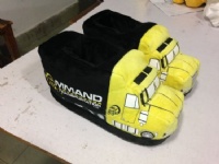 Soft Indoor shoes Car Transportation Promotion Slippers Silk Printing Soft Yellow Plush Toys