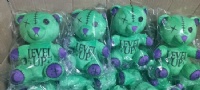 Level Up Bear Green Button Plush Toy Manufacturer Promotional Soft Plushies
